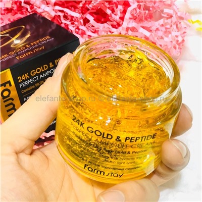 Ампульный крем с пептидами Farmstay 24K Gold & Peptide Ampoule Cream 80ml (51)