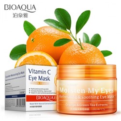 Патчи тканевые для кожи вокруг глаз с экстрактом апельсина и зеленого чая vitamin c eye mask (патчи 36шт), BIOAQUA