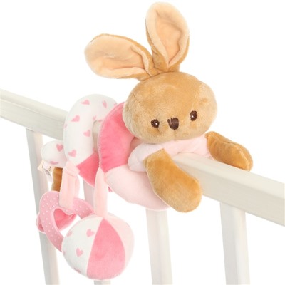 Растяжка - спираль с игрушками дуга на коляску / кроватку для малышей  «Зайка», Mum&Baby