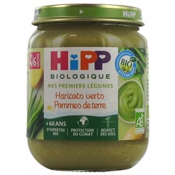 HiPP Mes Premiers L?gumes Haricots Verts Pommes de Terre d?s 4-6 Mois Bio 125 g