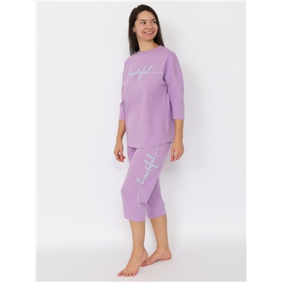 Пижама женская (джемпер, бриджи) Лаванда
