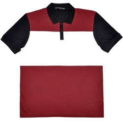 Рубашка-поло "Turon", трехцветная, пике (черно-бордовый)