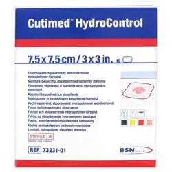 Essity Cutimed HydroControl 10 Pansements R?gulateurs d Humidit? Avec Hydropolym?re Absorbant 7.5 cm x 7.5 cm