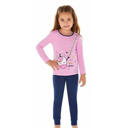 Комплект для девочки с длинным рукавом Baykar (9184) розовый/синий