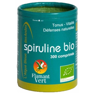 Flamant Vert Spiruline Bio 300 Comprim?s de 500 mg
