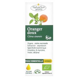 NatureSun Aroms Huile Essentielle Oranger Doux (Citrus sinensis) Bio 10 ml