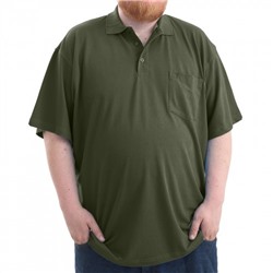 Рубашка-поло большого размера "Asia mix" (пике, темно-хаки)