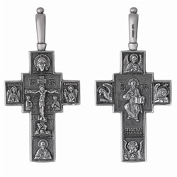 Крест нательный «Православный» крупный, посеребрение с оксидированием