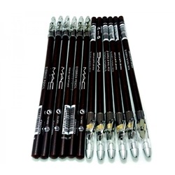 Набор карандашей для бровей MAС с точилкой черный (упаковка 12шт)