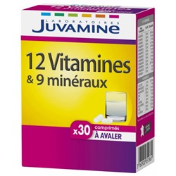Juvamine 12 Vitamines and 9 Min?raux 30 Comprim?s