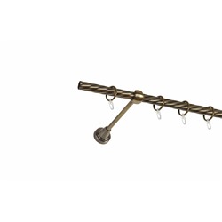 Карниз металлический 1-рядный золото антик, крученая труба, 300 см, ø16 мм (df-100055)