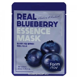 Тканевая маска с экстрактом голубики Real Blueberry Essence Mask FarmStay, Корея, 23 мл Акция