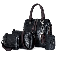 Комплект сумок из 4 предметов арт А19 ,цвет: черный