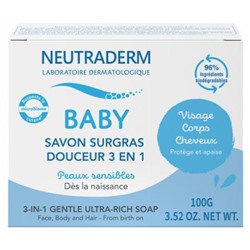 Neutraderm Baby Savon Surgras Douceur 3en1 100 g