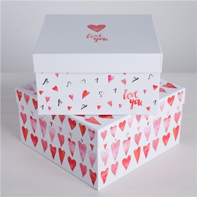 Набор подарочных коробок 5 в 1 «Love you», 22 х 22 х 12 - 14 х 14 х 8 см