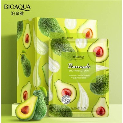 Салфетки для снятия макияжа с маслом авокадо Bioaqua Moist Wipes Makeup Removal (1шт) арт. BQY70796