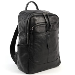 Кожаный дорожный рюкзак 9197 Блек