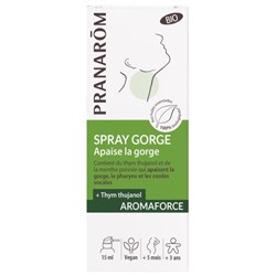 Pranar?m Aromaforce Spray Gorge Apaise la Gorge Bio 15 ml
