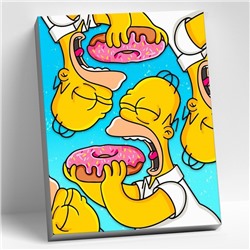 Картина по номерам 40 × 50 см «Гомер и пончики» 15 цветов