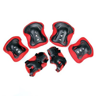 Защита для катания на роликах и велосипеде 6 предметов. 4-15лет / Yan-0021R /уп 100/ красный