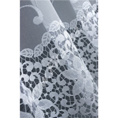 Метраж,
                                                                                        арт.  318801/175, класс ЛЮКС, с эффектом аппликации (вышивки), цвет - белоснежный, сложная фактура плетения