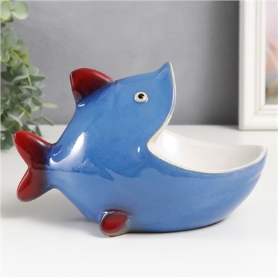 Сувенир керамика подставка "Синяя рыбка" 14,5х11х22 см