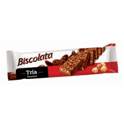 Вафли Biscolata Tria с ореховой начинкой в молочном шоколаде 100гр 1шт