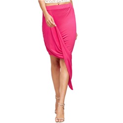 Hot Pink Тонкий Bodycon Асимметричная юбка