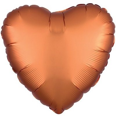 В0383-5 Шар фольга сердце оранж46см
