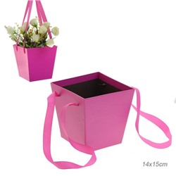 Коробка подарочная для цветов / W-3 /уп 90/малиновая