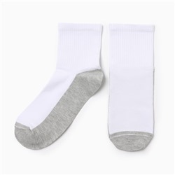 Носки мужские укороченные, цвет белый/серый, р-р 31