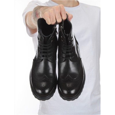 01-H9053-B6-SW3 BLACK Ботинки демисезонные мужские (натуральная кожа)