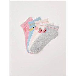 Носки для девочек короткие с принтом 5 пар