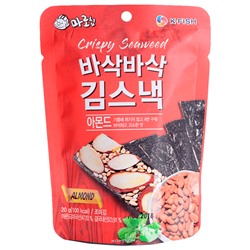 Хрустящие чипсы из водорослей с миндалем Marochip, Корея, 20 г Акция