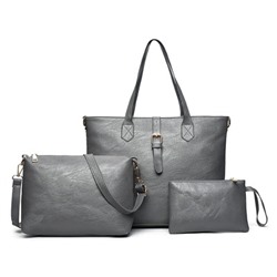 Комплект сумок из 3 предметов, арт А67, цвет:серый