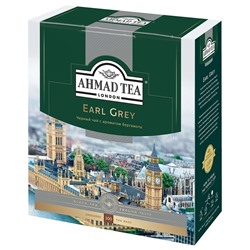 Чай в пакетиках черный Ahmad Tea Earl Grey, 100шт