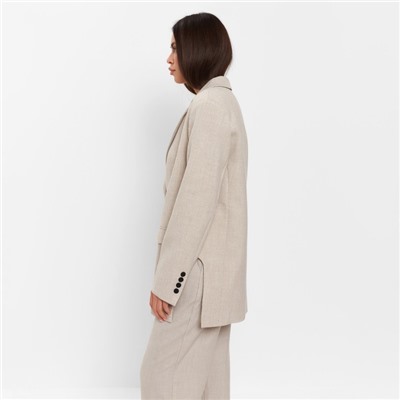 Пиджак женский с боковыми разрезами MIST размер 44-46, цвет бежевый