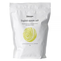 Соль для ванны English epsom salt с натуральным эфирным маслом лемонграсса, лимона и иланг-иланг
