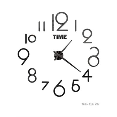 Часы аппликация 3D 100-120 см / AL066B/1 /уп 36/ черные