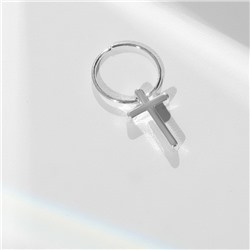 Пирсинг в ухо «Крестик» соло, d=10 мм, цвет серебро