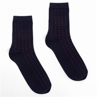 Носки мужские MINAKU «Красные точки», цвет синий, размер 42-43 (29 см)