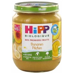 HiPP Mes Premiers Fruits Bananes P?ches d?s 4-6 Mois Bio 125 g