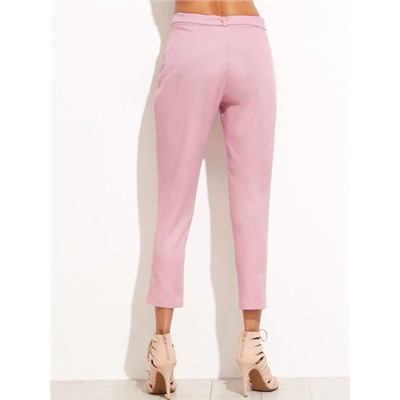 Розовые модные облегающие брюки