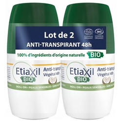 Etiaxil D?odorant Anti-Transpirant V?g?tal 48h Roll-On Bio Lot de 2 x 50 ml
