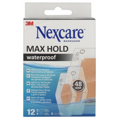 3M Nexcare Max Hold Waterproof 12 Pansements