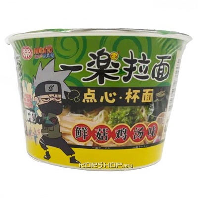 Лапша-мини б/п со вкусом курицы и грибов Yile Noodles Naruto, Китай 35 г Акция