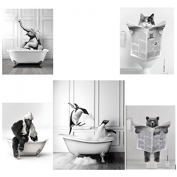 Комплект для ванной из 5 картин