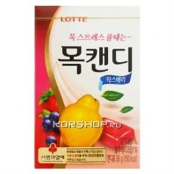 Фруктовые леденцы для горла Throat Candy (Mix Berry) Lotte, Корея, 36 г Акция
