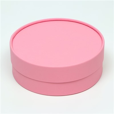 Коробка - тубус 2 в 1, низкие с глухой крышкой "Розовый", 21 х 7 - 18 х 6 см