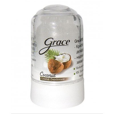 Кристаллический натуральный антибактериальный дезодорант Грейс - Кокос, 70 гр